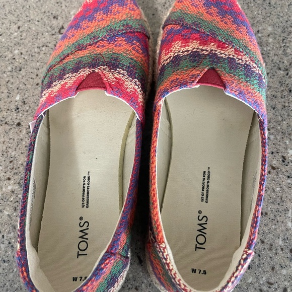Toms Women’s Alpargata Multi Color Rope Espadrille Slip on Sneaker Size 7.5 - Picture 7 of 9